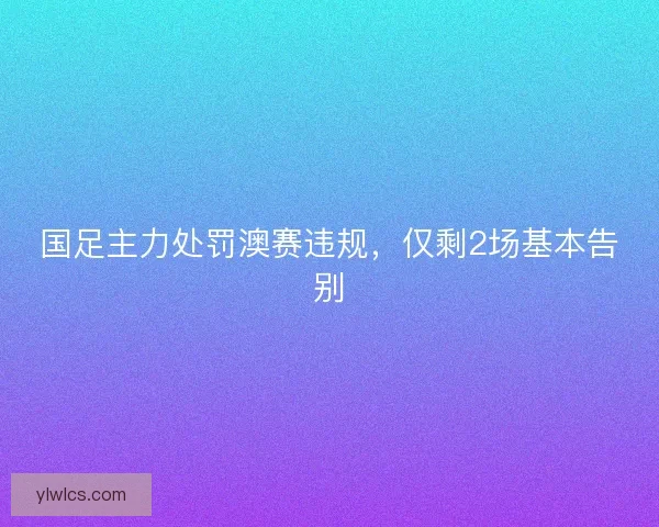 国足主力处罚澳赛违规，仅剩2场基本告别