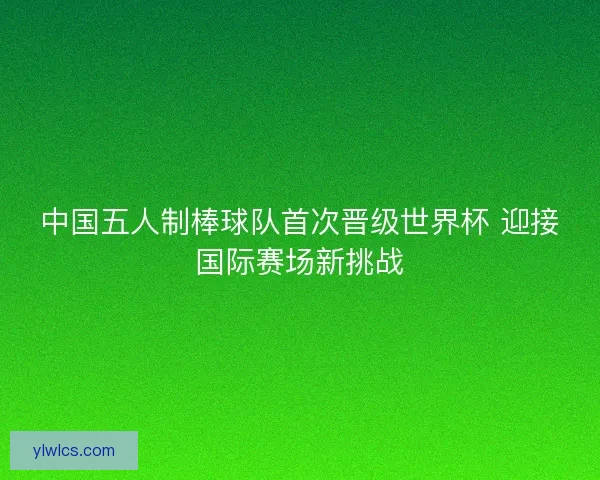 中国五人制棒球队首次晋级世界杯 迎接国际赛场新挑战