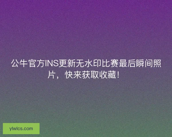 公牛官方INS更新无水印比赛最后瞬间照片，快来获取收藏！